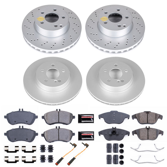 PowerStop Genuine Geomet Coated Rotor and Carbon-Fiber Ceramic Brake Pad Kit