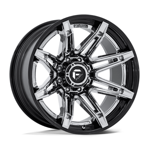 22x10 Fuel Off-Road FC401 Brawl Chrome With Gloss Black Lip 8x170 ET-18 Wheel