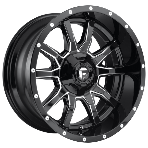 20x9 Fuel Off-Road D627 Vandal Gloss Black Milled 5x139.7 ET1 CB110.1 Wheel Rim