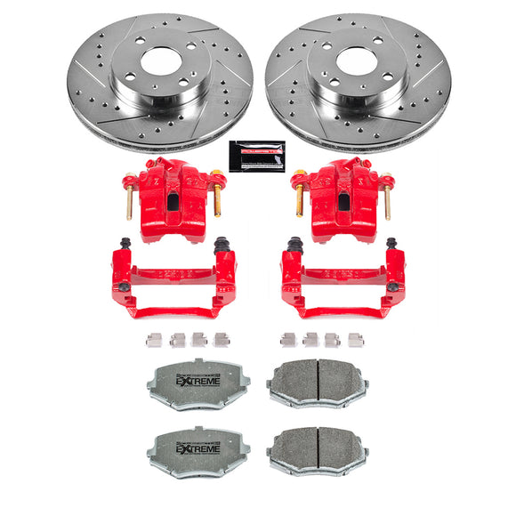 PowerStop Z26 Street Performance Ceramic Brake Pad, Drilled Slotted Rotor, and C