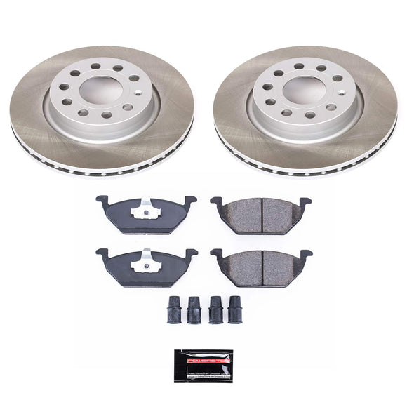 PowerStop Semi-Coated Rotor and Low-Dust Ceramic Brake Pad Kit