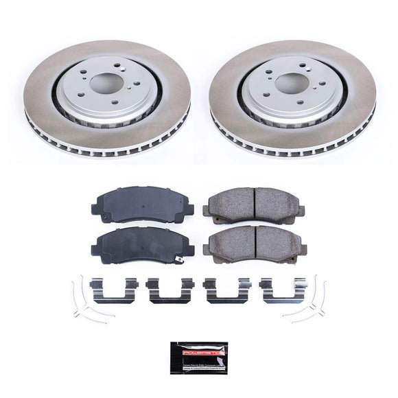 PowerStop Semi-Coated Rotor and Low-Dust Ceramic Brake Pad Kit