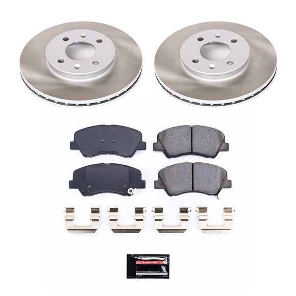 PowerStop Semi-Coated Rotor and Low-Dust Ceramic Brake Pad Kit