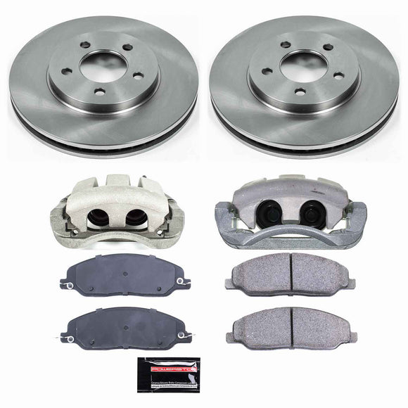 PowerStop OE Stock Replacement Low-Dust Ceramic Brake Pad, Rotor and Caliper Kit