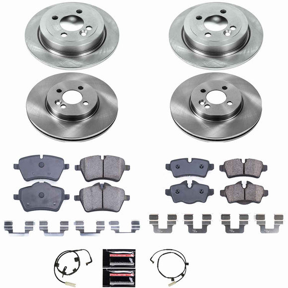 PowerStop OE Stock Replacement Low-Dust Ceramic Brake Pad and Rotor Kit