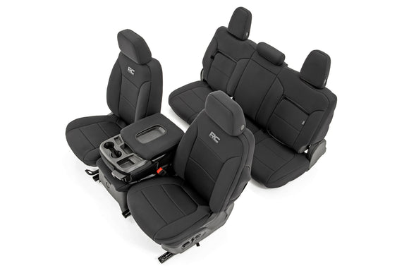 Rough Country Seat Covers Fornt 40/20/40 Rear 60/40 For Chevy GMC 1500 19-23