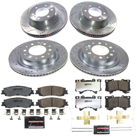 PowerStop Z36 Carbon-Fiber Ceramic Brake Pad with Drilled and Slotted Rotor Kit