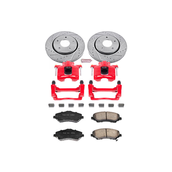 PowerStop Z23 Daily Driver Carbon-Fiber Ceramic Pads Drilled & Slotted Rotor & C