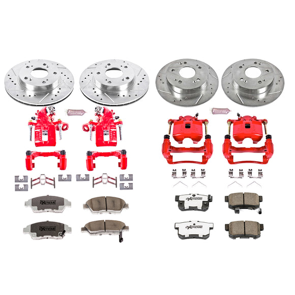 PowerStop Z26 Street Performance Ceramic Brake Pad, Drilled Slotted Rotor, and C
