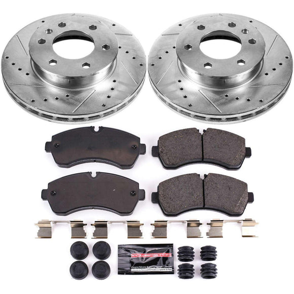 PowerStop Z23 Daily Driver Carbon-Fiber Ceramic Brake Pad and Drilled & Slotted