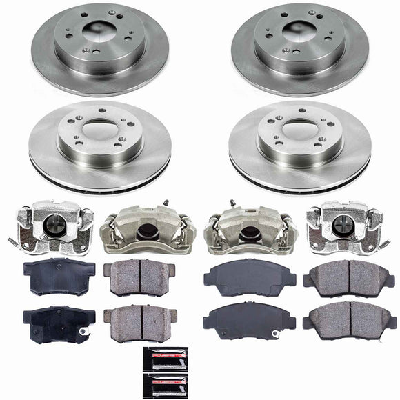 PowerStop OE Stock Replacement Low-Dust Ceramic Brake Pad, Rotor and Caliper Kit