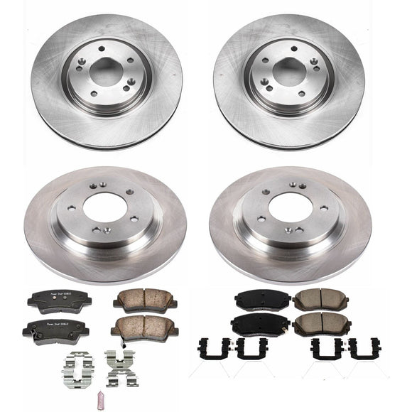 PowerStop OE Stock Replacement Low-Dust Ceramic Brake Pad and Rotor Kit