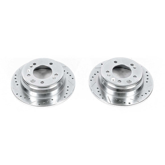PowerStop Evolution Drilled Slotted Rotors Pair Rear For Hyundai Elantra