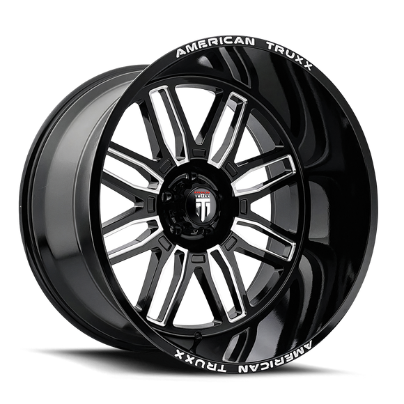 24x14 American Truxx AT1915 Restless Black Mill 8x165.1 8x6.5 ET-76 Wheel