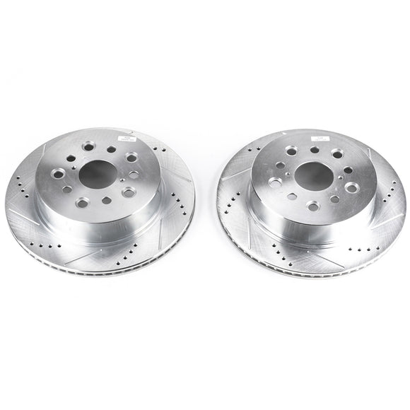 PowerStop Evolution Drilled Slotted Rotors Pair Rear For Lexus LS430