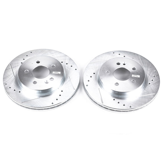 PowerStop Evolution Drilled Slotted Rotors Pair Front For Mercedes-Benz ML320