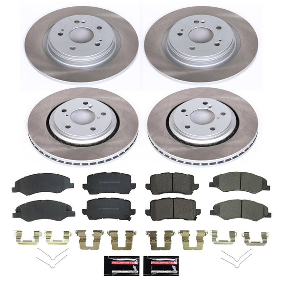 PowerStop Semi-Coated Rotor and Low-Dust Ceramic Brake Pad Kit