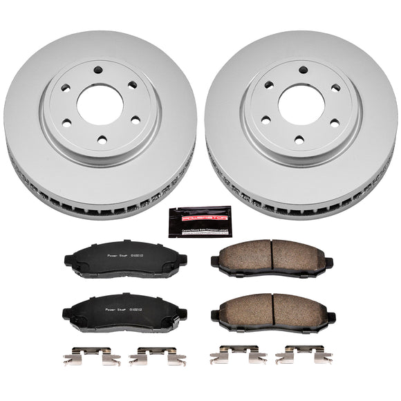 PowerStop Genuine Geomet Coated Rotor and Low-Dust Ceramic Brake Pad Kit