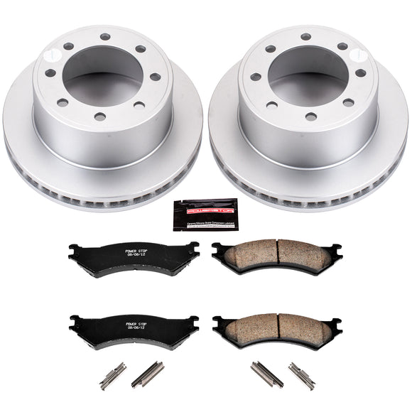 PowerStop Genuine Geomet Coated Rotor and Low-Dust Ceramic Brake Pad Kit