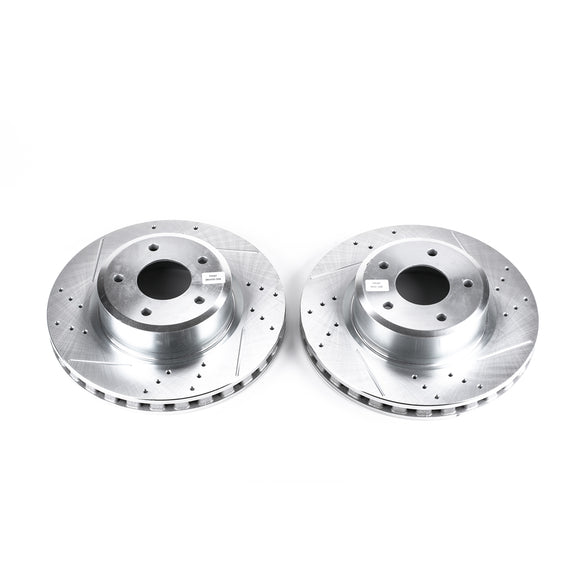 PowerStop Evolution Drilled Slotted Rotors Pair Front For Pontiac GTO