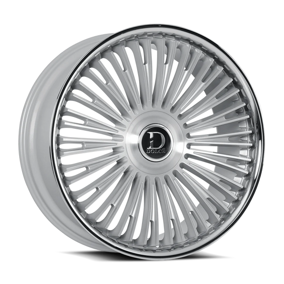 24x10 Dolce RAZZO Glossy Sliver Brush Face Stainless Lip Wheel 6x135 ET25 CB106.