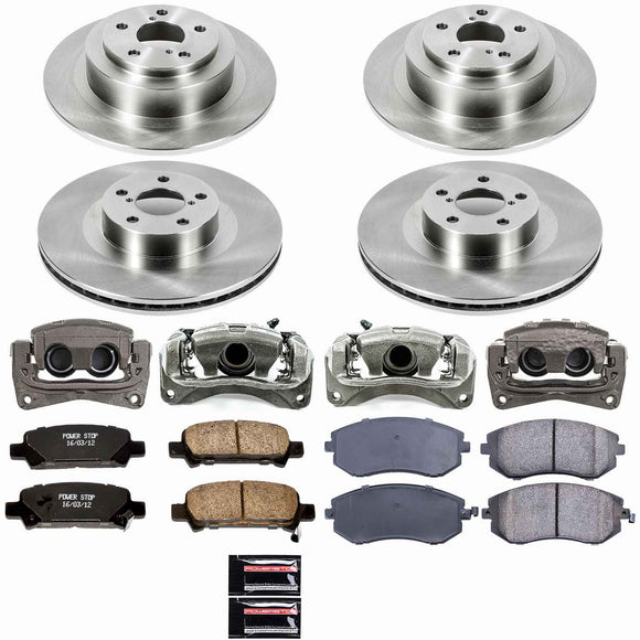PowerStop OE Stock Replacement Low-Dust Ceramic Brake Pad, Rotor and Caliper Kit