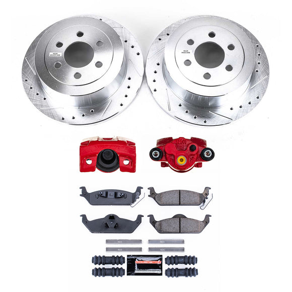 PowerStop Z23 Daily Driver Carbon-Fiber Ceramic Pads Drilled & Slotted Rotor & C