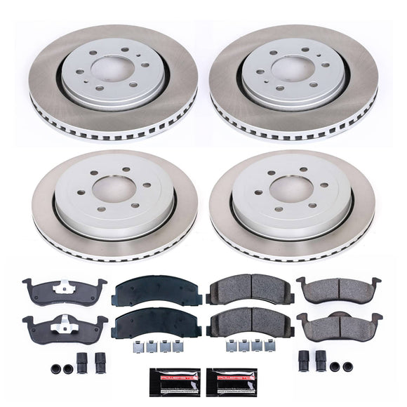 PowerStop Semi-Coated Rotor and Low-Dust Ceramic Brake Pad Kit