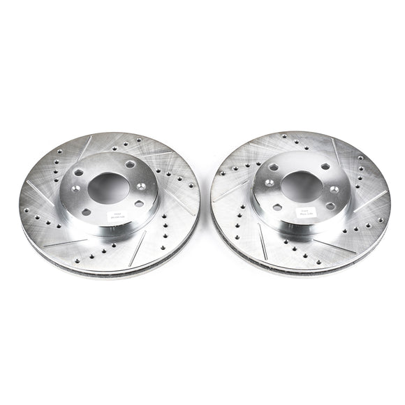 PowerStop Evolution Drilled Slotted Rotors Pair Front For Acura CL