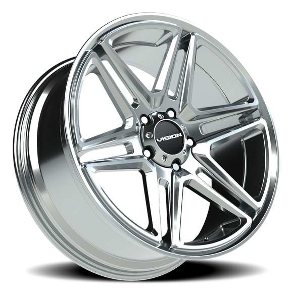 22x9.5 Vision 476 Wedge Chrome Wheel 5x139.7 ET8 CB77.8