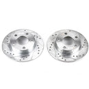 PowerStop Evolution Drilled Slotted Rotors Pair Rear For Audi A4 Quattro