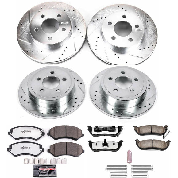PowerStop Z36 Carbon-Fiber Ceramic Brake Pad with Drilled and Slotted Rotor Kit