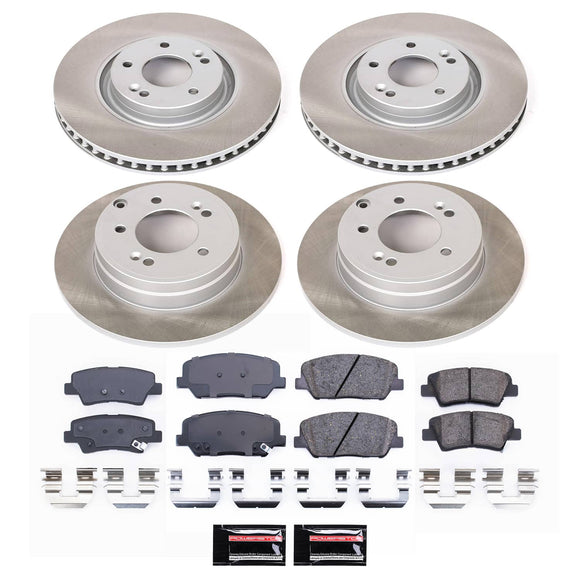PowerStop Semi-Coated Rotor and Low-Dust Ceramic Brake Pad Kit