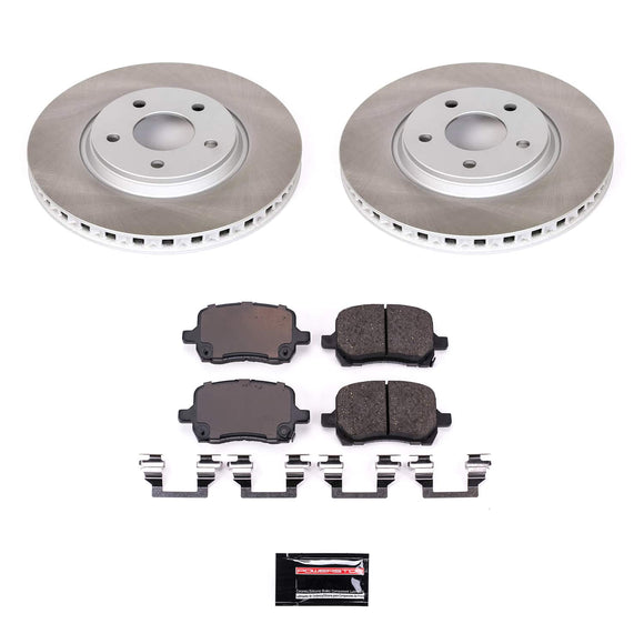 PowerStop Semi-Coated Rotor and Low-Dust Ceramic Brake Pad Kit
