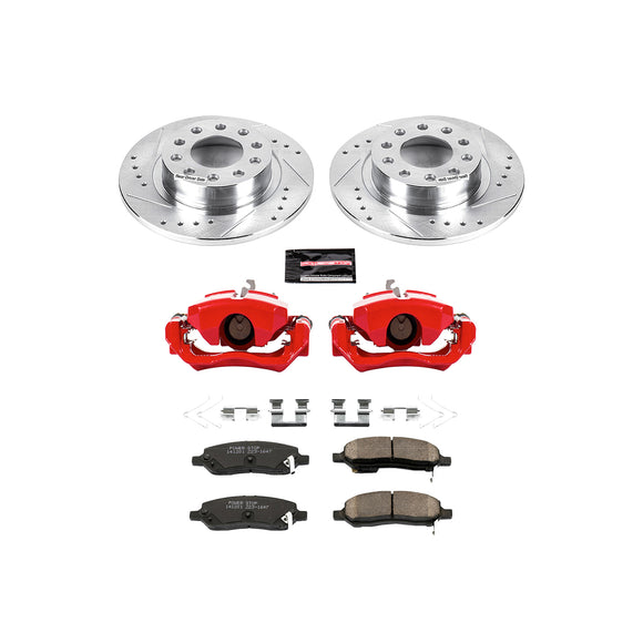 PowerStop Z23 Daily Driver Carbon-Fiber Ceramic Pads Drilled & Slotted Rotor & C