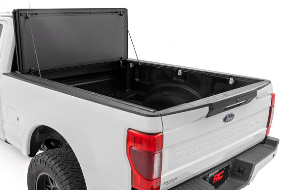 Rough Country Hard Tri-Fold Bed Cover 6'10" Bed For Ford Super Duty 17-23