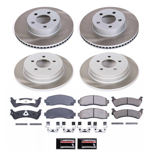 PowerStop Semi-Coated Rotor and Low-Dust Ceramic Brake Pad Kit