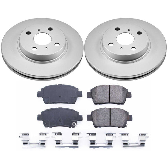 PowerStop Genuine Geomet Coated Rotor and Low-Dust Ceramic Brake Pad Kit