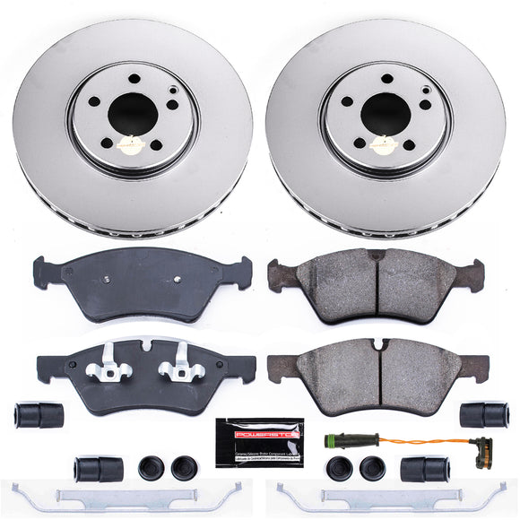 PowerStop Genuine Geomet Coated Rotor and Carbon-Fiber Ceramic Brake Pad Kit