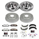PowerStop Z36 Ceramic Brake Pads with Drilled Slotted Rotors and Drum Shoe Kit