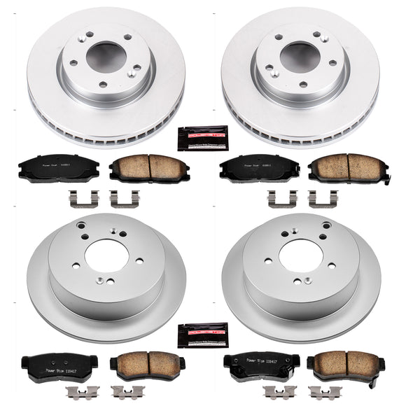 PowerStop Genuine Geomet Coated Rotor and Low-Dust Ceramic Brake Pad Kit