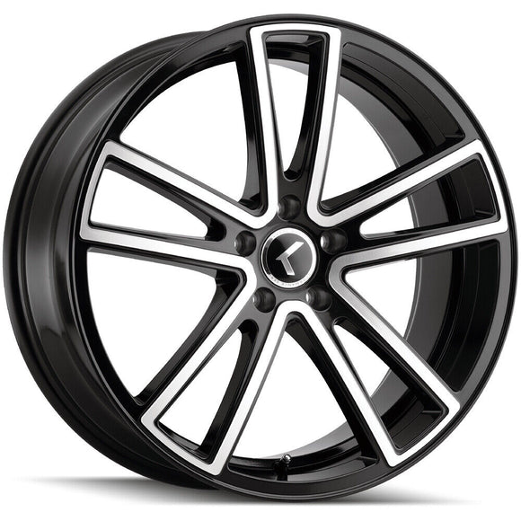 17x8 Kraze KR190 Lusso Gloss Black Machined 5x112 ET38 Wheel Rim