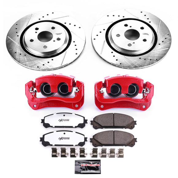 PowerStop Z36 Truck and SUV Ceramic Brake Pad, Drilled & Slotted Rotor, and Cali