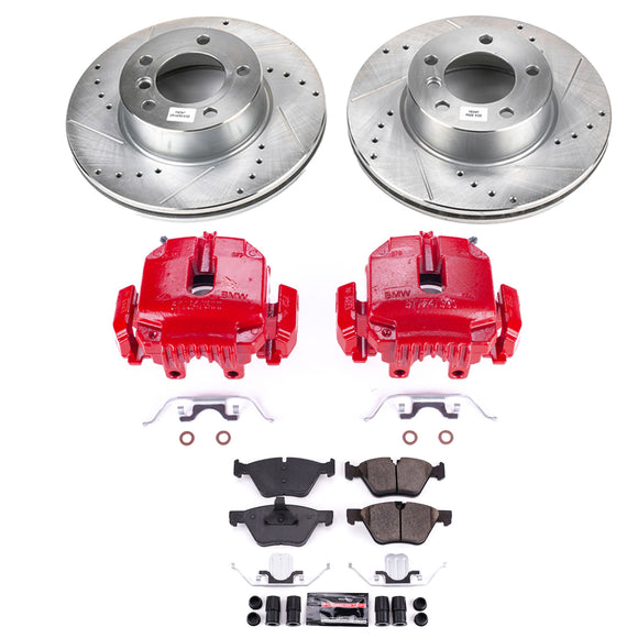 PowerStop Z23 Daily Driver Carbon-Fiber Ceramic Pads Drilled & Slotted Rotor & C