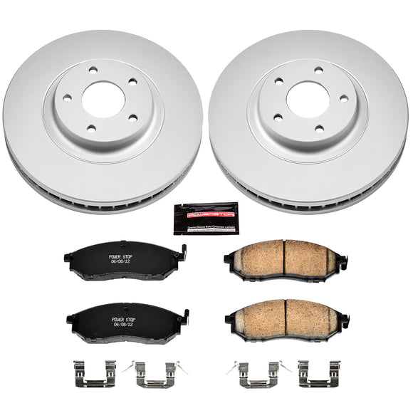 PowerStop Genuine Geomet Coated Rotor and Low-Dust Ceramic Brake Pad Kit
