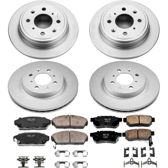 PowerStop Genuine Geomet Coated Rotor and Low-Dust Ceramic Brake Pad Kit