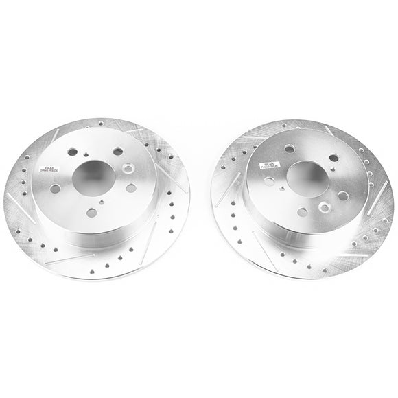 PowerStop Evolution Drilled Slotted Rotors Pair Rear For Toyota Camry