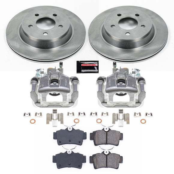 PowerStop OE Stock Replacement Low-Dust Ceramic Brake Pad, Rotor and Caliper Kit