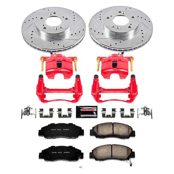 PowerStop Z23 Daily Driver Carbon-Fiber Ceramic Pads Drilled & Slotted Rotor & C