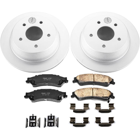 PowerStop Genuine Geomet Coated Rotor and Low-Dust Ceramic Brake Pad Kit